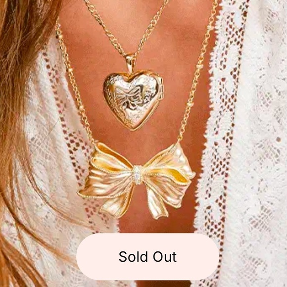 Kendra Scott x 🎀 LoveShackFancy Gold Locket Necklace new w/ pink dustbag - Picture 7 of 11